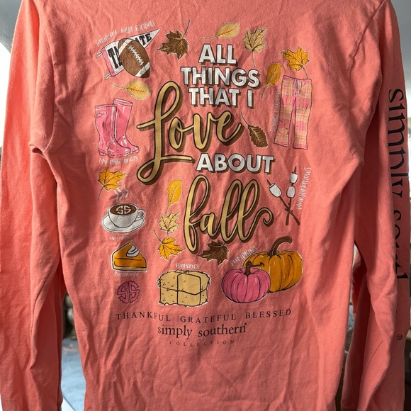 Simply Southern Tops - Simply Southern Fall Graphic Pink Long Sleeve Shirt